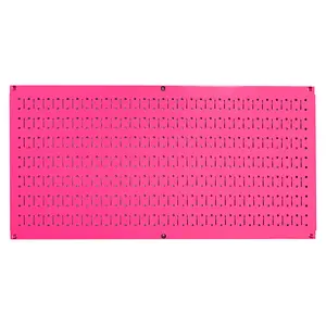 16in x 32in Horizontal Pink Metal Pegboard Tool Board Panel