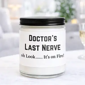 Doctor Last Nerve Candle Gift, Funny Doctor Gift for Women Men, Medical School Graduation Gift, Physician Humor Candle, Future Doctor Present for MD Student, Residency Celebration Decor, Healthcare Worker Appreciation Gift, Handmade Soy Candle, Christmas