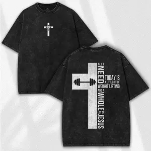 valentine shirts Men's tee Faith & Gains Washed Tee, Weightlifting Cross Shirt, Heavy Cotton Christian Gym Wear,fathersdaygift
