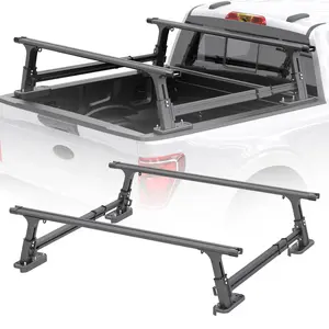 Universal Truck Bed Ladder Rack, 1540 LBS Max Load Heavy Duty Cargo Kayak Rack for Ford Ranger/F-Series, for Silverado & Sierra & Ram 1500/2500/3500, for Tacoma Tundra, Tonneau Cover Compatible