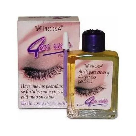 PROSA Eyelash Oil Lash Growth Serum for Longer Lashes 4 in 1 Mascara Treatment 15ml - Moisturizes, Lengthens & Removes Makeup Eyelash Growth Serum  Prosa Mascara for Long Lashes Plant-Based Lash Enhancing Serum Push Up Maxi-Volume Professional