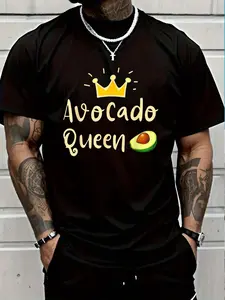 100% Cotton Avocado Queen - Avocado Lover & Guacamole Gift T-Shirt Women's Men's Graphic Tee Crew Neck summer vacation Tops