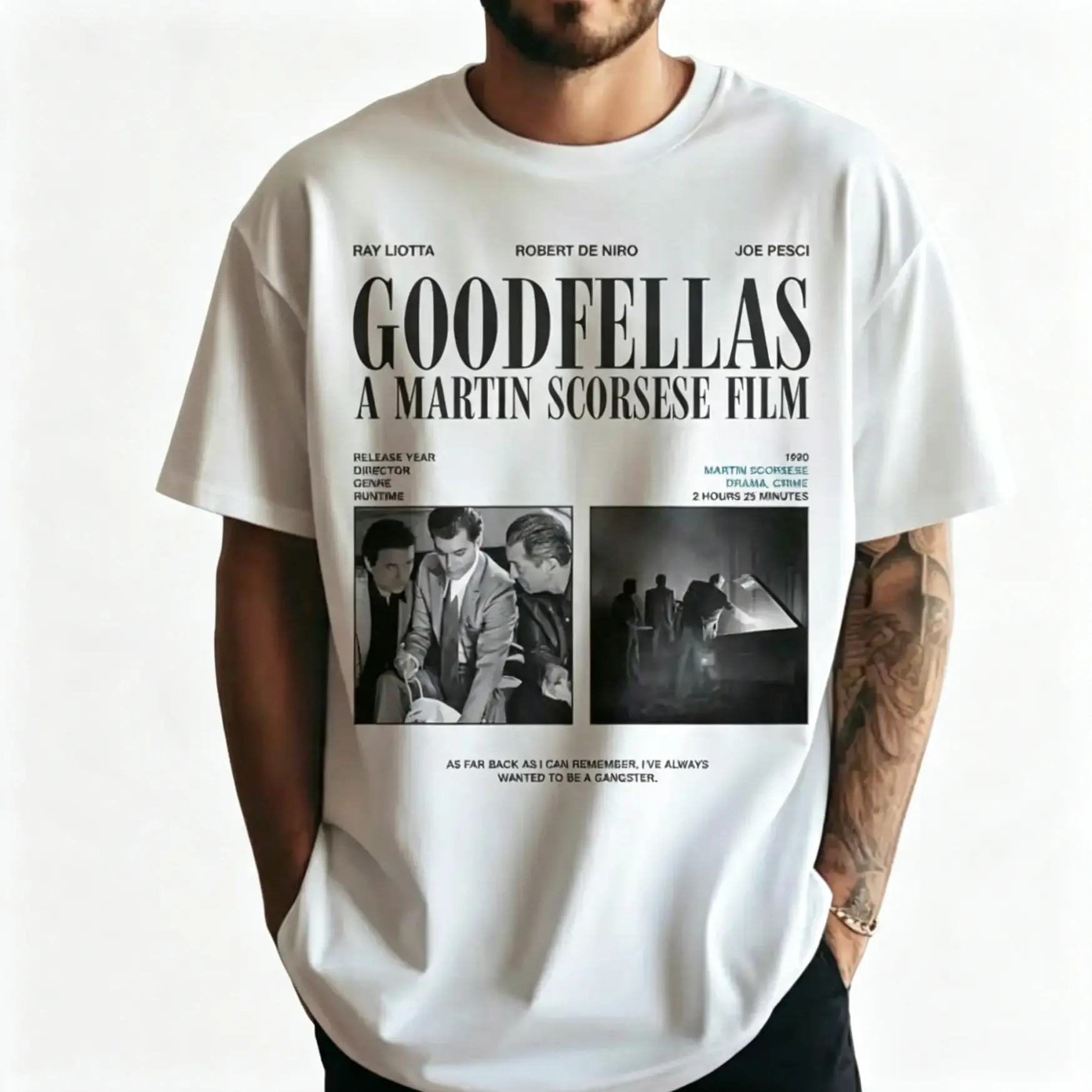 Goodfellas Movie T-Shirt, Retro Martin Scorcese Gangster Mafia Film Graphic Tee Shirt, Goodfellas Godfather Mob Movie Memorabilia Gift-It's The Best Gift For A Brother.