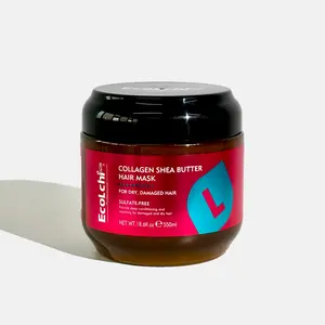 ECOLCHIPRO Collagen Shea Butter Hair Mask Deep Repair Conditioning Collagen Shea Butter Hair Treatment for Dry and Damaged Hair All Hair Types 18.6 oz 550ml Organic Haircare Natural Haircare hair products Deep Nourishing Repairing