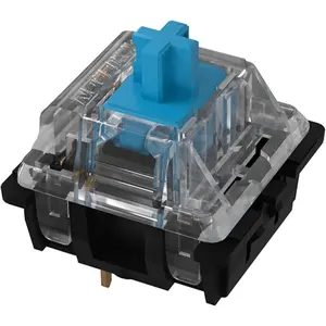 KS-8 Blue Keyboard Switches, Clicky 5 Pin Through-Hole LED Compatible for MX Mechanical Keyboard(35PCS) (Blue)