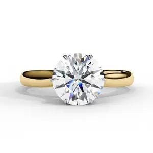 Round Lab Grown Diamond Solitaire Engagement Ring