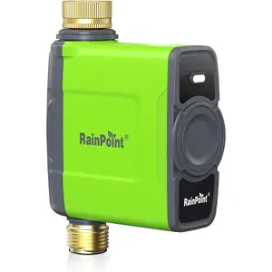 RAINPOINT WiFi Water Timer for Garden Hose, WiFi Sprinkler Controller, Smart Hose Timer Valve, Automatic Drip Irrigation System/Rain Delay for Garden/Lawn/Yard (Brass Inlet & Outlet, No Gateway)