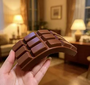 Realistic Chocolate Squishy Slow Rebound Fidget Toy, Soft Food Shaped Squeeze Sensory Hobby Play Toy, Stress Relief Decompression Desk Decor, Fun Leisure Play Gift for Kids Teens Adults, Cute Novelty Party Favor & Daily Hobby Collectible Toy