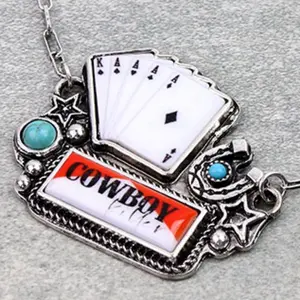 Western Cowboy Poker Necklace