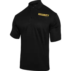 Black W/ Gold Lettering - Moisture Wicking Security Polo Shirt