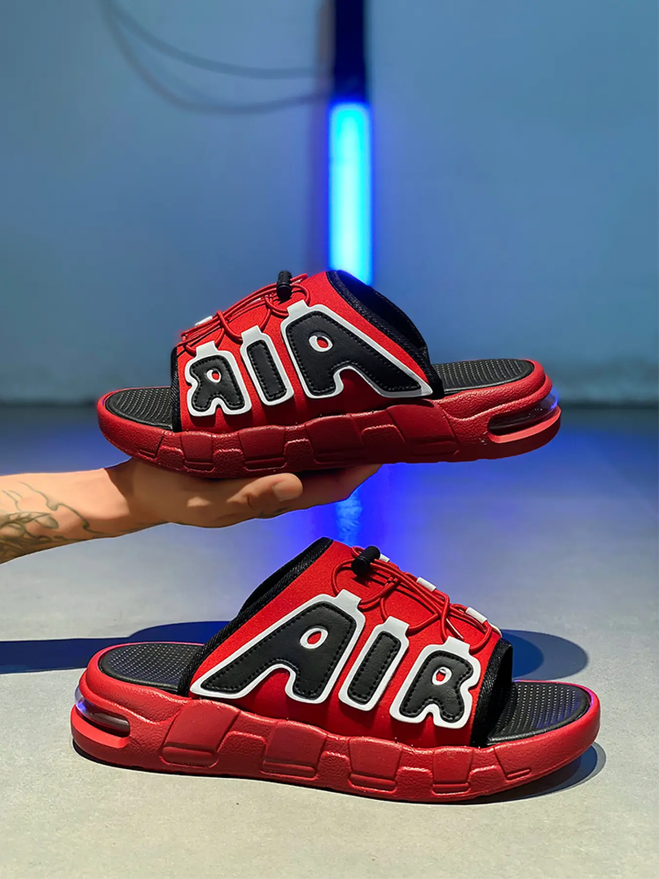 Louis Vuitton Red Rubber Flip Flop Sandals Slides - Men Louis Vuitton Red & White Damier Miami Mule Sandals – Savonches main image 2