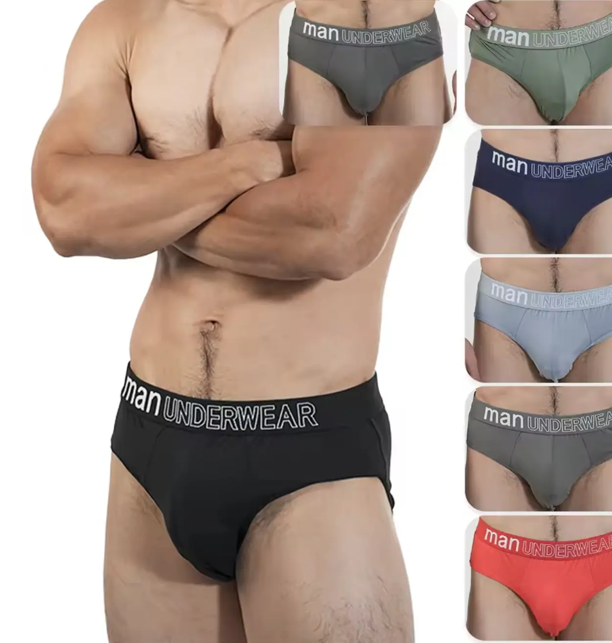 Men's underwear 6pcs cotton briefs Loose breathable comfortable close-fitting briefs personality hot selling trend sports briefs