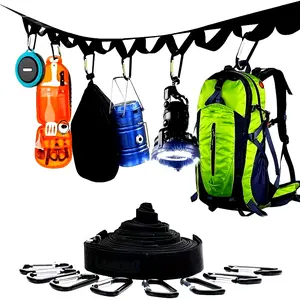 [19pcs Buckles Storage Strap] 1 Set Storage Strap With 19pcs Buckles, Hanging Camping Gear Essentials, Tree Camping Rope For Outdoor Tent Accessories, Camping Hiking Gadgets Accessories