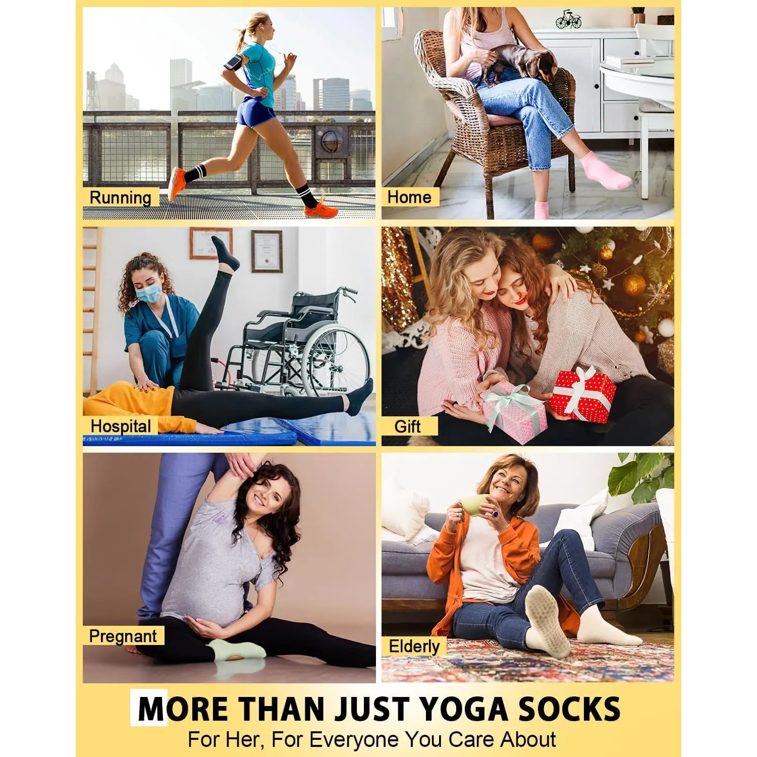 Women's Non-Slip Grip Pilates Yoga Socks - 3/6 Pairs Pack for Barre Ballet Barefoot Workout Hospital Athletic Socks with Anti-Skid Sole Comfortable Breathable Stretchable Fitness Dance Socks for Women Ladies Women's Non-Slip Grip Pilates Yoga Socks - 3/6 Pairs Pack for Barre Ballet Barefoot Workout Hospital Athletic Socks with Anti-Skid Sole Comfortable Breathable Stretchable Fitness Dance Socks for Women Ladies