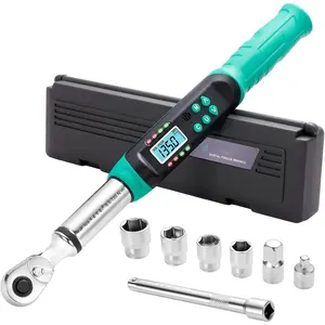Digital Torque Wrench 3/8 Drive, 5-99.6 Ft-lbs / 6.8-135 N.m, +-2% Accuracy, Dual-Direction Ratchet, Electric Torque Wrench with Buzzer & LED  for , , Auto Repair