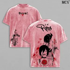 Reze Chainsaw Man T-Shirt – Vintage Washed Heavy Cotton Oversize Unisex Anime Manga Tee, Movie: Reze Arc Inspired Retro Streetwear, Women Cosplay Style Graphic Top