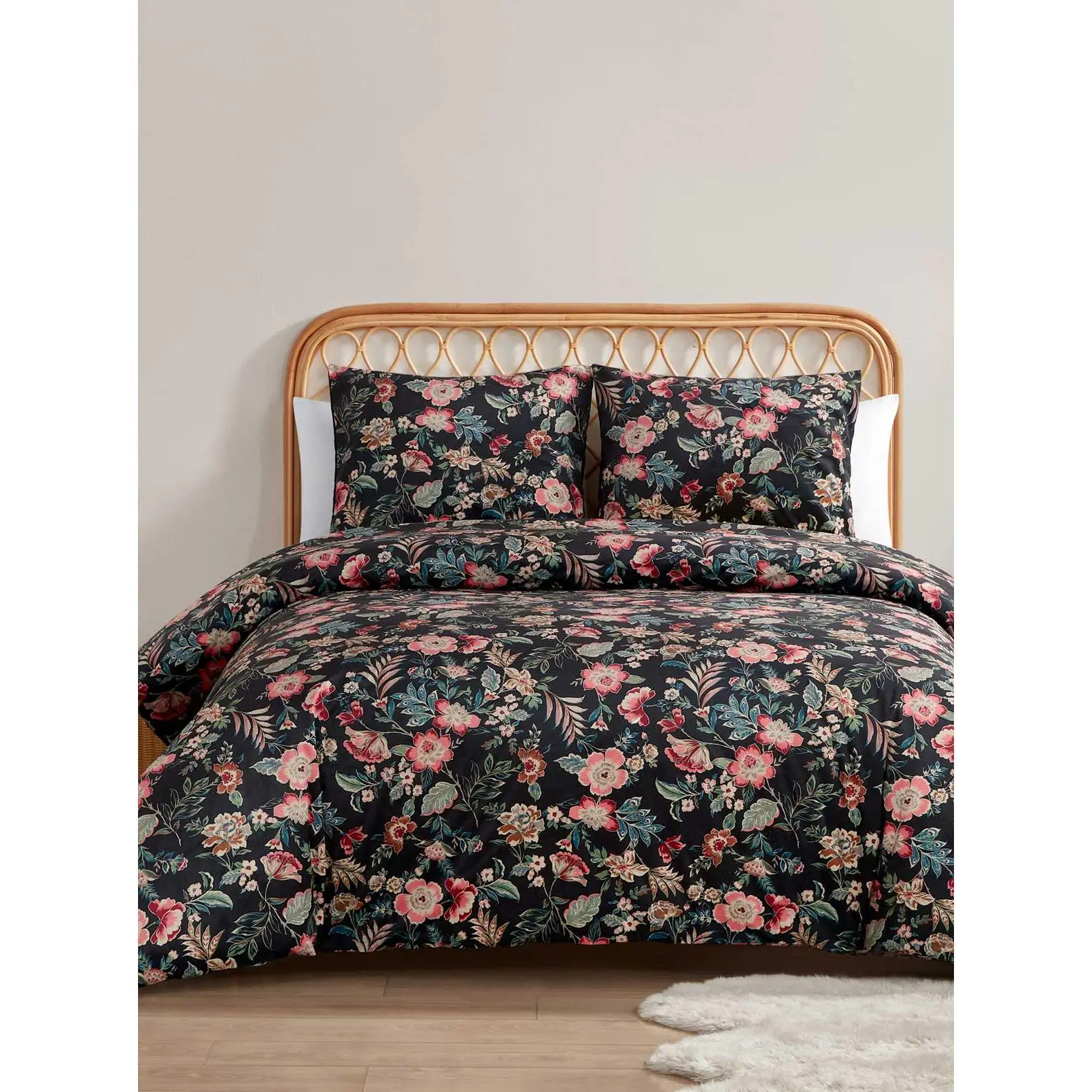 Arcadian Blooms Velvet Comforter Set - Soft and Comfortable Design as Shown
