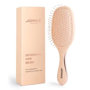 AIMIKE Rose Luxe Detangler Brush, Pain-Free Detangling Brush with FlexGlide Bristles, Effortlessly Remove Knots and Smooth Hair - Wet Dry Hairbrush for Women Girls - Pink