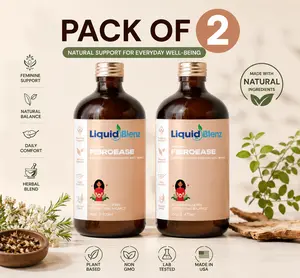 Pack of 2 | LiquidBlenz FIBRO-EASE Women's Herbal Tonic with Chasteberry, Dong Quai & Red Raspberry Leaf | Cycle Comfort & Daily Women's Wellness Support (2x 16 oz)