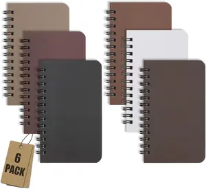 Spiral Notebook Small 6 Pack  Pocket Notebook 3x5 Spiral Notepads Lined Pages, Small Top Spiral Notebook Little Mini Memo Steno Note Pads Outdoor Home Office College School
