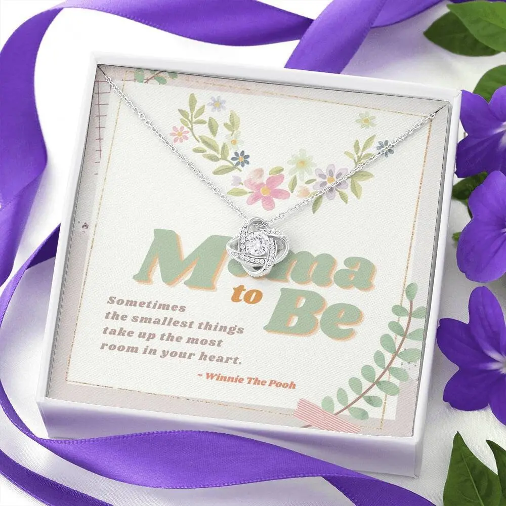 Mama To Be Necklace, Gift For New Moms | Pregnancy Gift for Mommy | Gift for Mommy from Baby Bump | Mom Necklace Jewelry, Winnie Pooh Quote, Necklace With Meaningful Message Card Inside