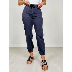 Mica Denim High Rise Jogger in Charcoal Grey