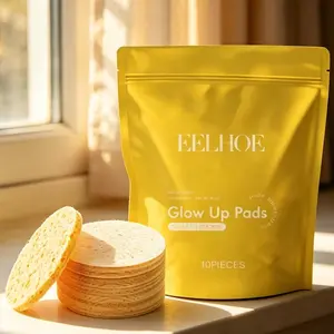 Turmeric Cleaning Pad, Gentle Skin Cleansing, Massage Sponge Cotton Pads, Removes Pores Dirt Oil Impurities, Soft and Effective