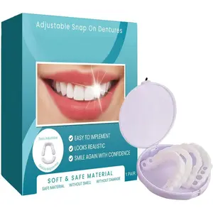 Veenora Clip on Veneers, Minceetbien Dentures, Snap On Veneers Silicone Kit for Both Upper and Lower, Silicone Reline Denture Set (2Set)