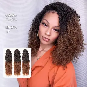 [Style Icon] Crochet Human Hair Afro Kinky Curly Crochet Hair Feather Extension Pre Looped Knotless Hair for Twist Braiding Hair