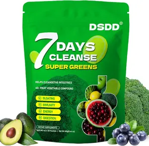 DSDD 7 Days Cleanse Super Greens + Moringa 3 In 1 Powder - Detox, ANTl-AGlNG, Glass-Skin, Gut Health, Probiotics, Fitness & Healthcare Supplement