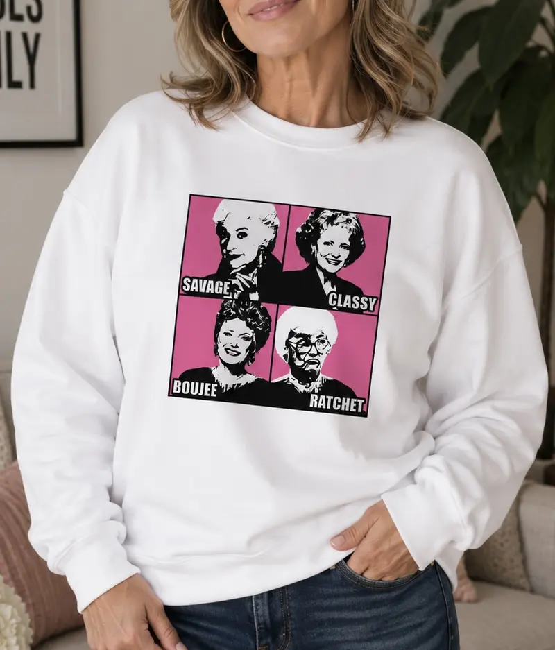 Savage Classy Boujee Ratchet Graphic Crewneck Sweatshirt