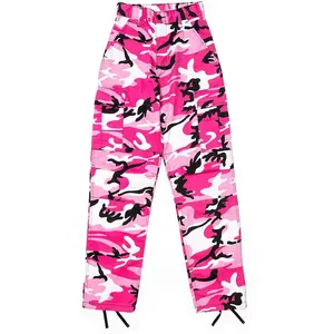 Mens Pink Camouflage Military BDU Cargo Bottoms Fatigue Trouser Camo Pants