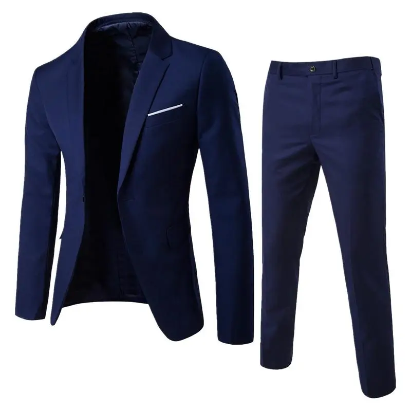 Men's Two-Piece Casual Summer Beach Suit Men's Wedding Groom Jacket Pants Suit Men's Suit Jacket Suit Set Blazer Suit