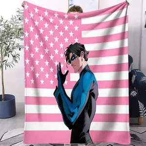 Nightwing American Flag Print Blanket,Funny American Flag,Soft Comfortable Sofa Blanket,Nap Blanket,Perfect Gift for Family or Friends,Single Sided Printed Blanket