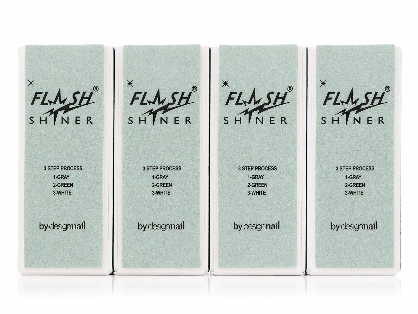 Flash Shiner Block – 3-Way Nail Buffer – Pack of 4 – Professional Nail Buffer for Natural Shine – Smooths, Conditions & Polishes – Manicure Tool for Home or Salon Use