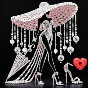 DIY Fashion Women Diamond Painting Kit, Unframed Art Unique Embroidery Cross Stitch, Special Irregular Shape Design, Wall Decor Gift