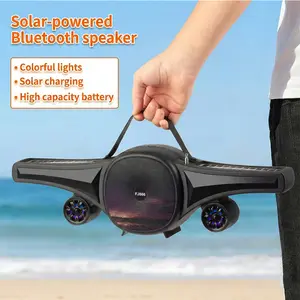 Cool Jet Airplane Colorful Portable Stereo Wireless Speaker with Solar Panel, USB & Micro SD Card Slots, Detachable Strap, Lightweight Design, Loud Bass Sound, Compact Travel Outdoor & Indoor Use