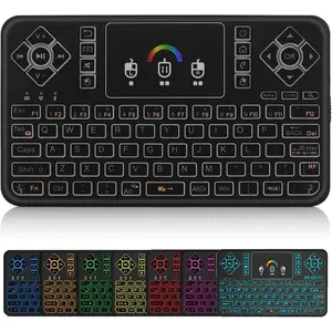 Q9 Mini  Keyboard with Touchpad - Colorful Backlit Small Rechargeable Remote Keyboard for PC, Raspberry Pi 4, Android TV Box, KODI, Windows 7 8 10