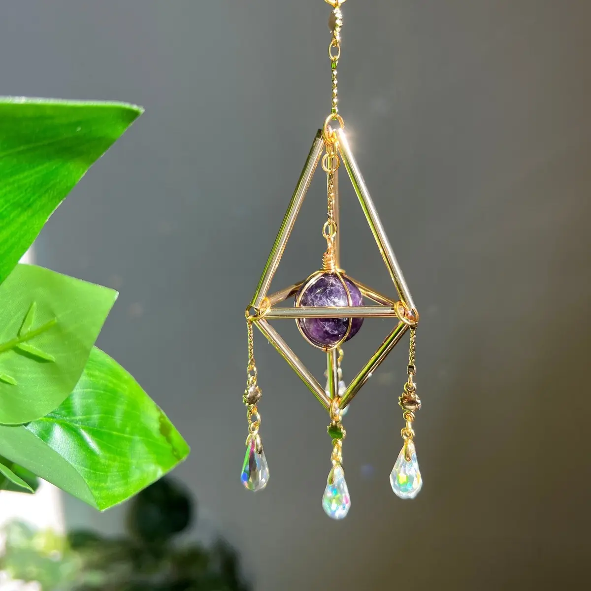Mini hanging crystal car suncatcher