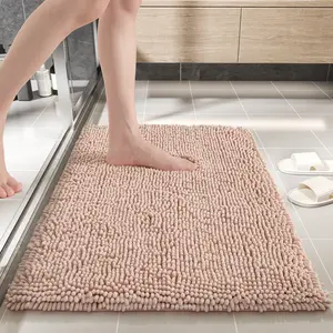 LUMI Large Indoor Door Mat, Ultra Thin Door Mat Indoor Non Slip Rubber Backing, Easy Clean Low Profile Door Mats for Inside House, Patio, Beige Non-Slip Quick-Dry Bathroom