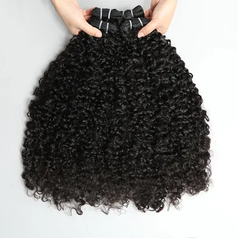 BELE Women's 12A Grade Remy Human Hair Bundles - 100% Unprocessed Burmese Curly Afro Sew-In Pieces, 14-32in Natural Black Quick Weave, 1/3/4 Bundles Wholesale Options