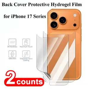 Two-Pack Hydrogel Back Cover Protector Film for iPhone 15/16/17 Pro Max & Air 16/17 Pro, Soft Protective Screen Guard Accessories