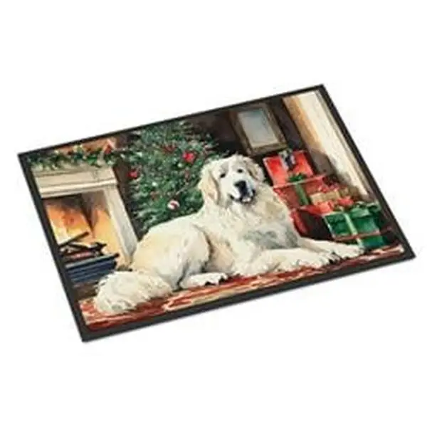 Carolines Treasures DAC2671MAT 0.15 x 18 x 27 in. Great Pyrenees Cozy Christmas Doormat