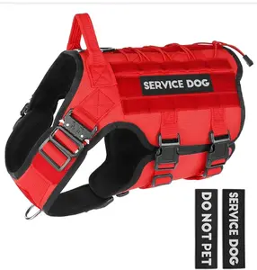 PETNANNY Tactical Dog Harness - Service Dog Harness Emotional Support Dog Vest for Medium Large Dogs, No Pull ESA Dog Vest with Hook & Loop, Working Molle Vest for Training Huntin