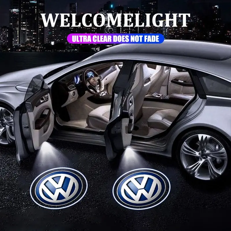 Volkswagen Logo Vw R-Line Gti Touareg 7p Golf 5-7 Jetta Mk5-Mk7 Passat B6-B9 LED Car Door Light Projector Lamp, Car Accessories, Car Lighting Accessories