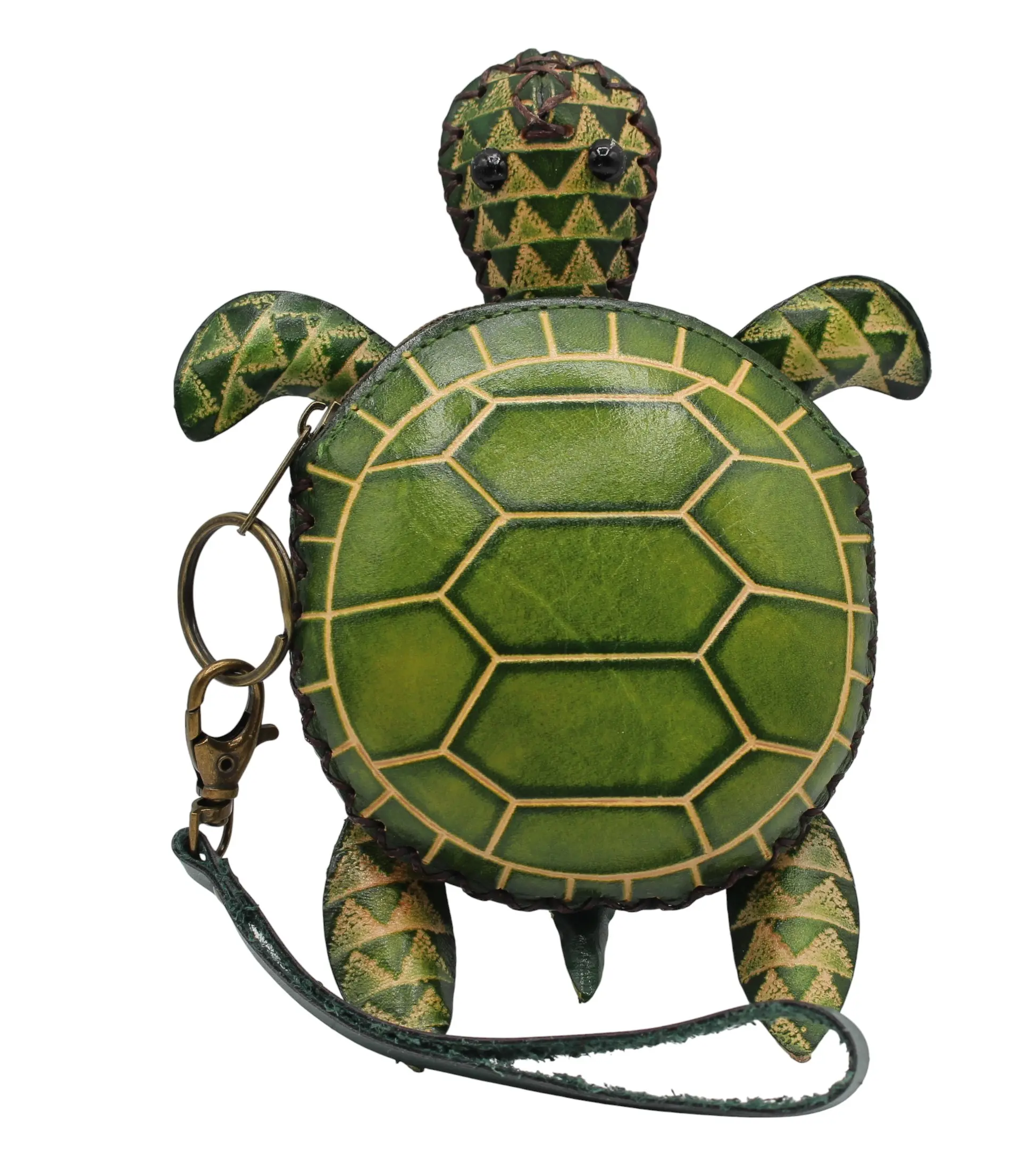 Genuine Handmade Leather Sea Turtle Wristlet / Coin Purse /Wallet/change purse/Cartoon Mini Bag/Animal Small Bag