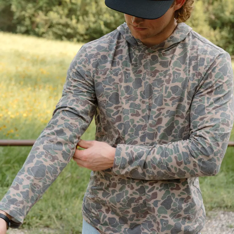 Vintage Camo Lightweight Hoodie | Athletic Fit | Outside Hoodie | Hondo