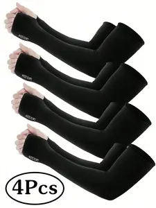 4 pairs of UV sun protection arm sleeves, men's outdoor work cooling compression tattoo cover sleeves, for cycling, fishing, seaside vacation, sleeve covers, arm guards, men's gifts, Gift Option