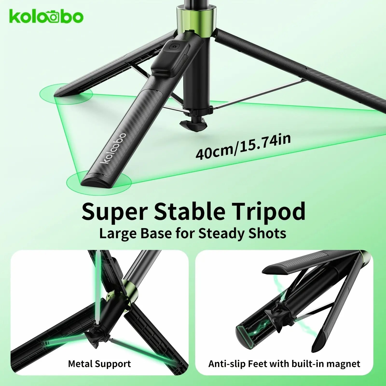 70" Dual-Sided Magnetic Selfie Tripod, 2 Options: Tripod Only/ Tripod+Fill Light Kit, Auto-Open Stand with Wireless Remote & Hidden Clamp, Portable Holder for iPhone Android, Ideal for Vlogging Live Streaming Content Creation