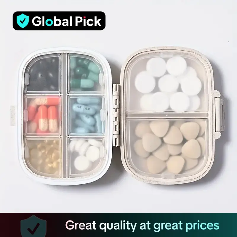 Random Color Spring Travel Pill Box, 1/2 Counts 8-compartment Medicine and Vitamin Capsule Storage Box, Portable Dust-proof Storage Organizer, Pill St